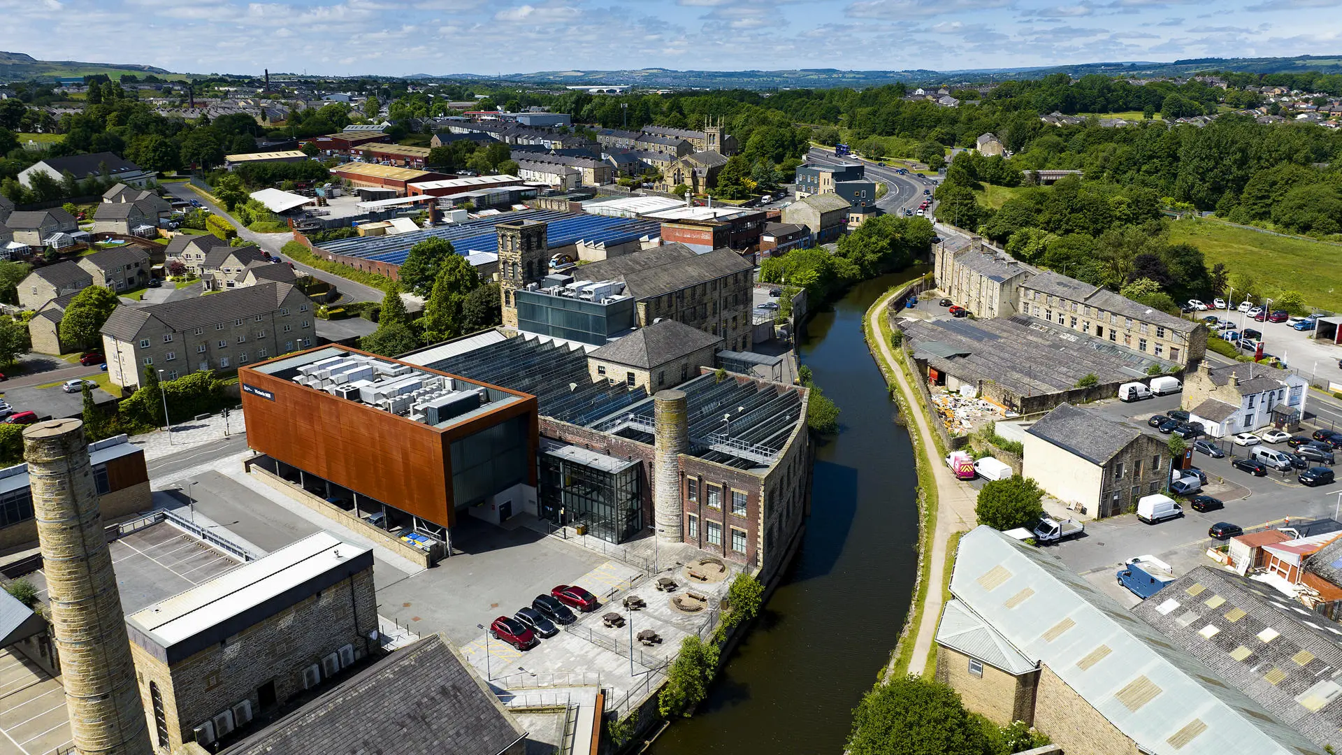 Victoria Mill from above in Burnley